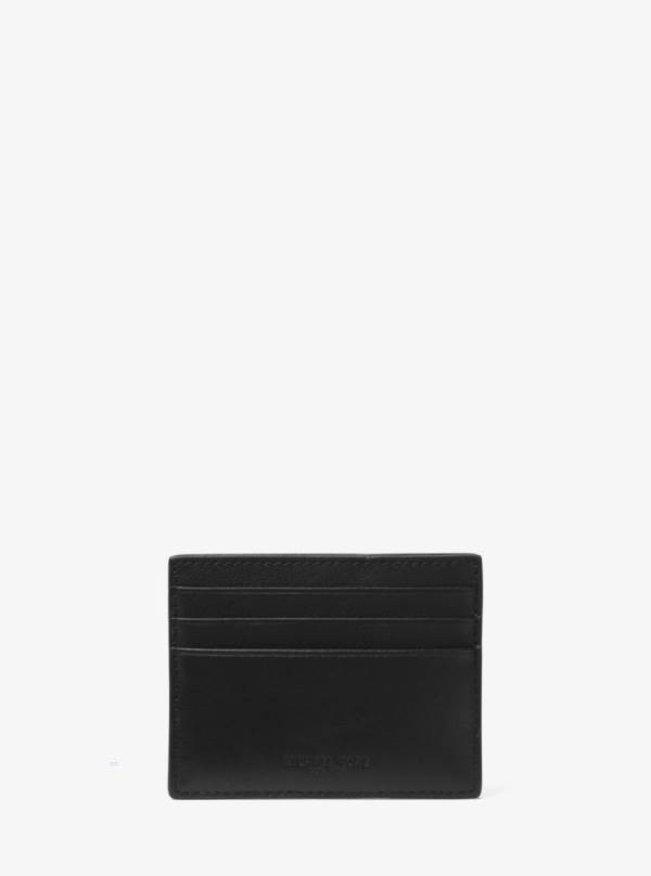 Panske Penazenky Michael Kors Odin Tall Leather Card Case Čierne - Doplnky Michael Kors Lacne | HTYEP-8734